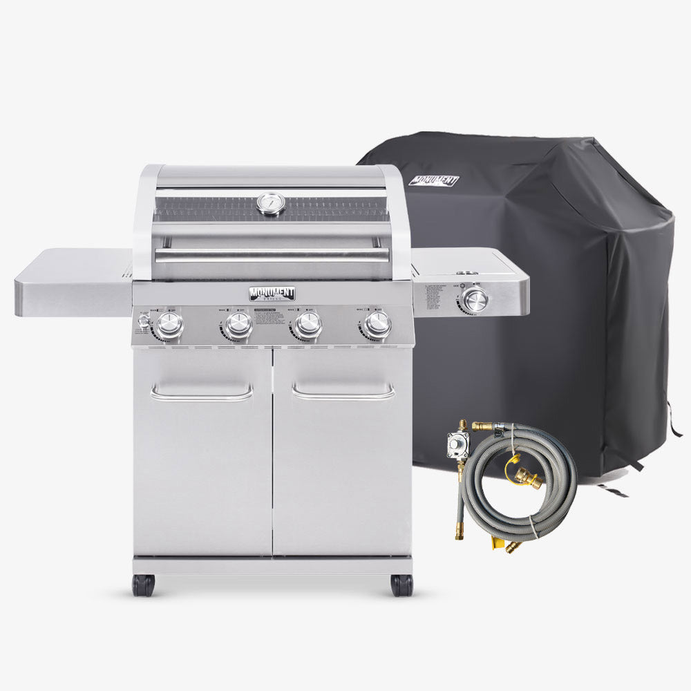 41847NG | Stainless Natural/Propane Gas Grill - Monument Grills41847NG & Gas Grill Cover & Natural Gas Conversion Kit