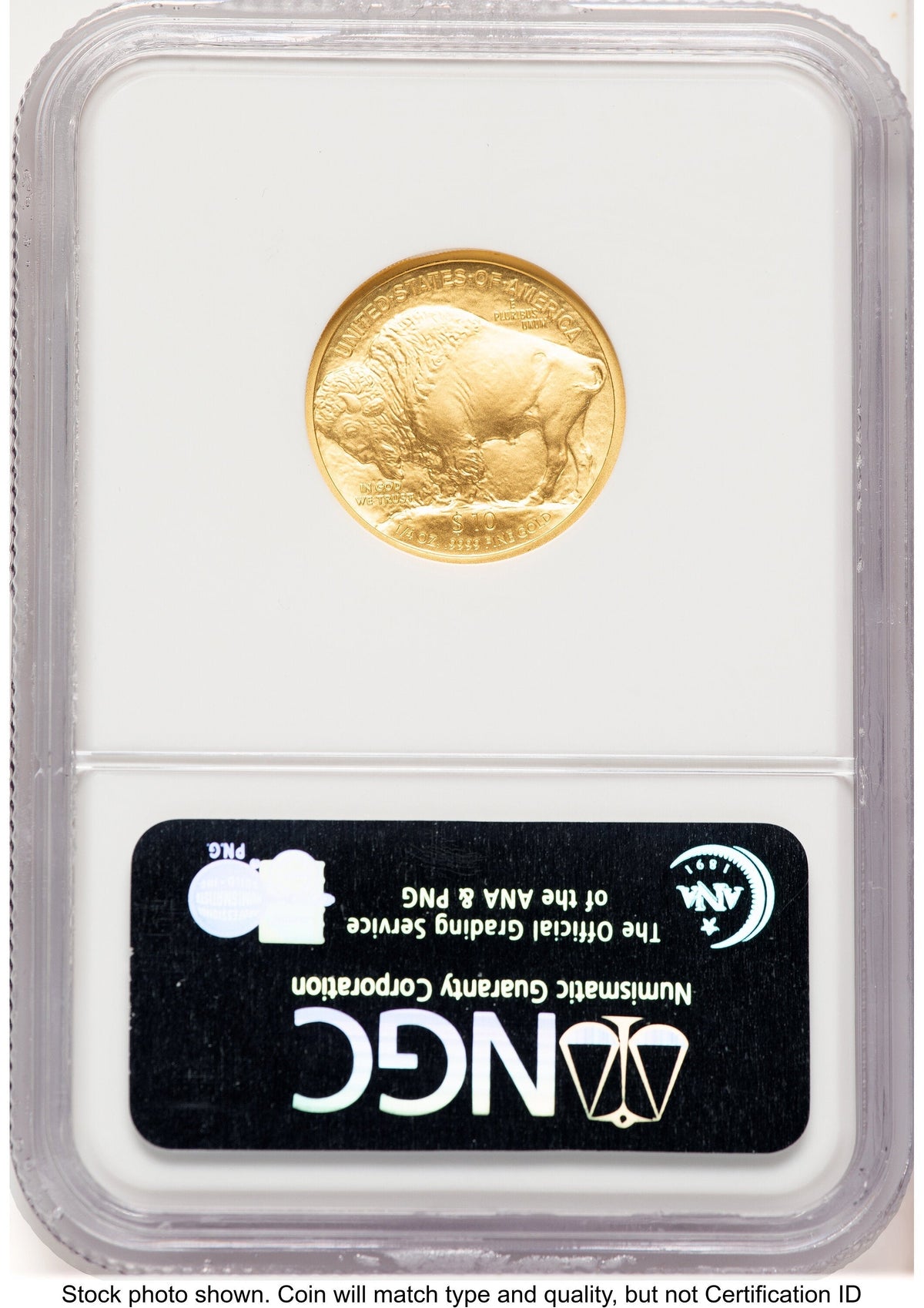 2008-W Burnished Gold Buffalo 1/4 oz ER Blue NGC MS70