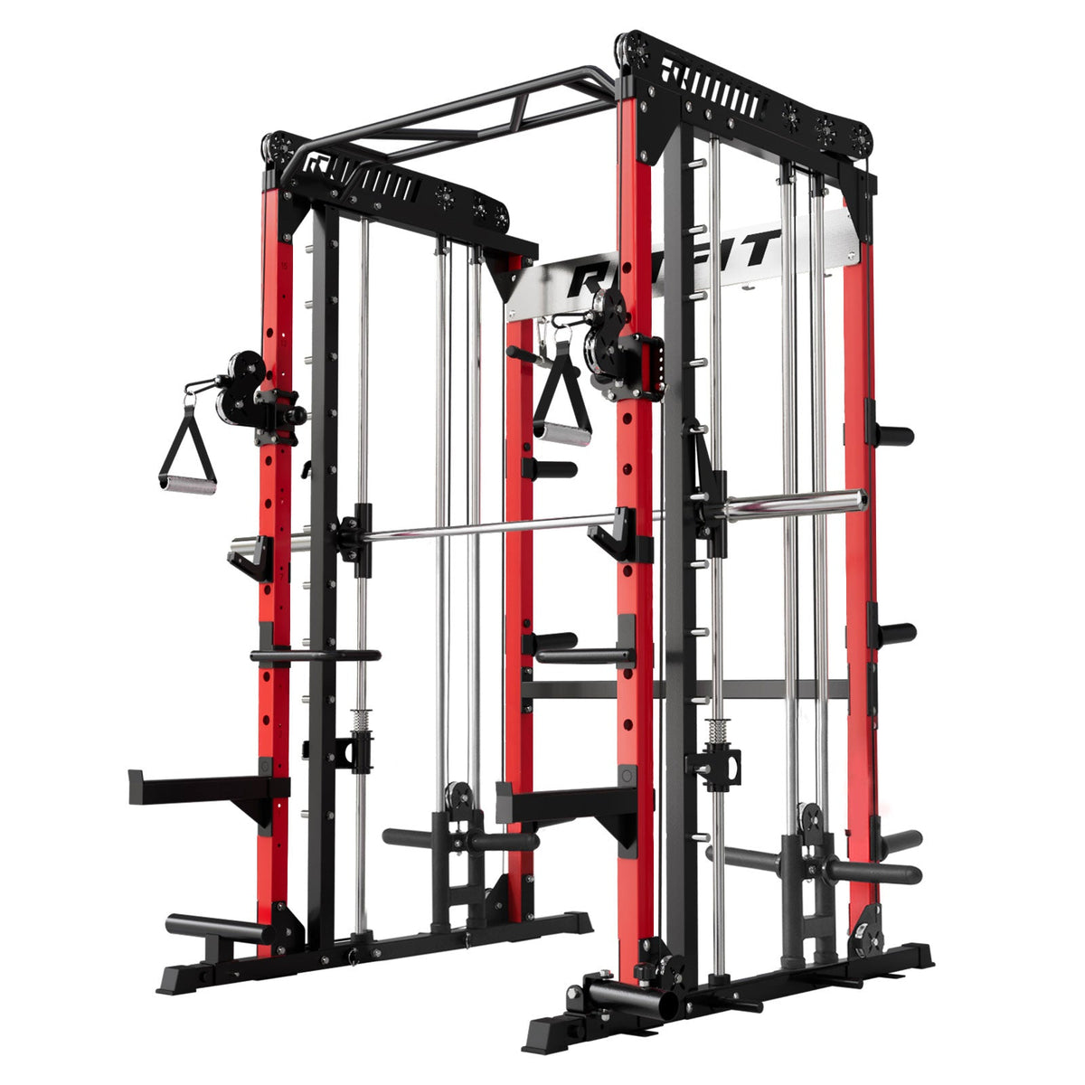 RitFit M1 PRO multi-functional Smith machine with cable crossover, squat rack, and home gym rack for strength training.