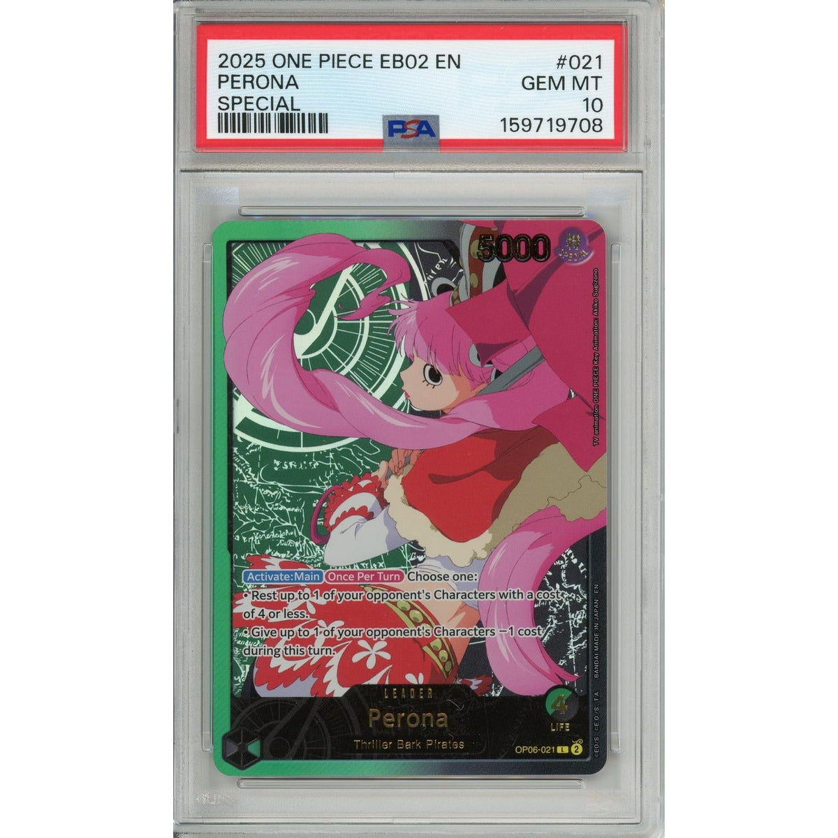 One Piece Graded: Perona EB02 Special Leader (2025) PSA 10