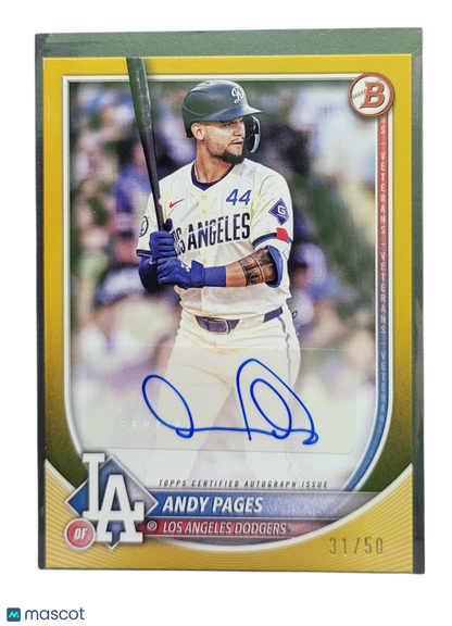 2025 Topps Bowman Andy Pages #PRV-AP Gold 31/50