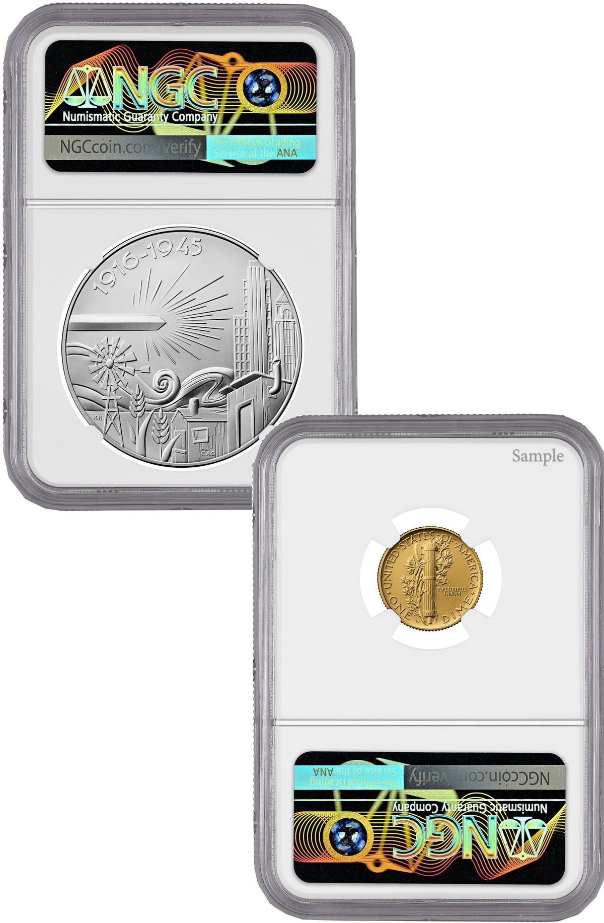 2026-W (P) 1916 Mercury Gold Coin Silver Medal Set FDI NGC SP70 Congress