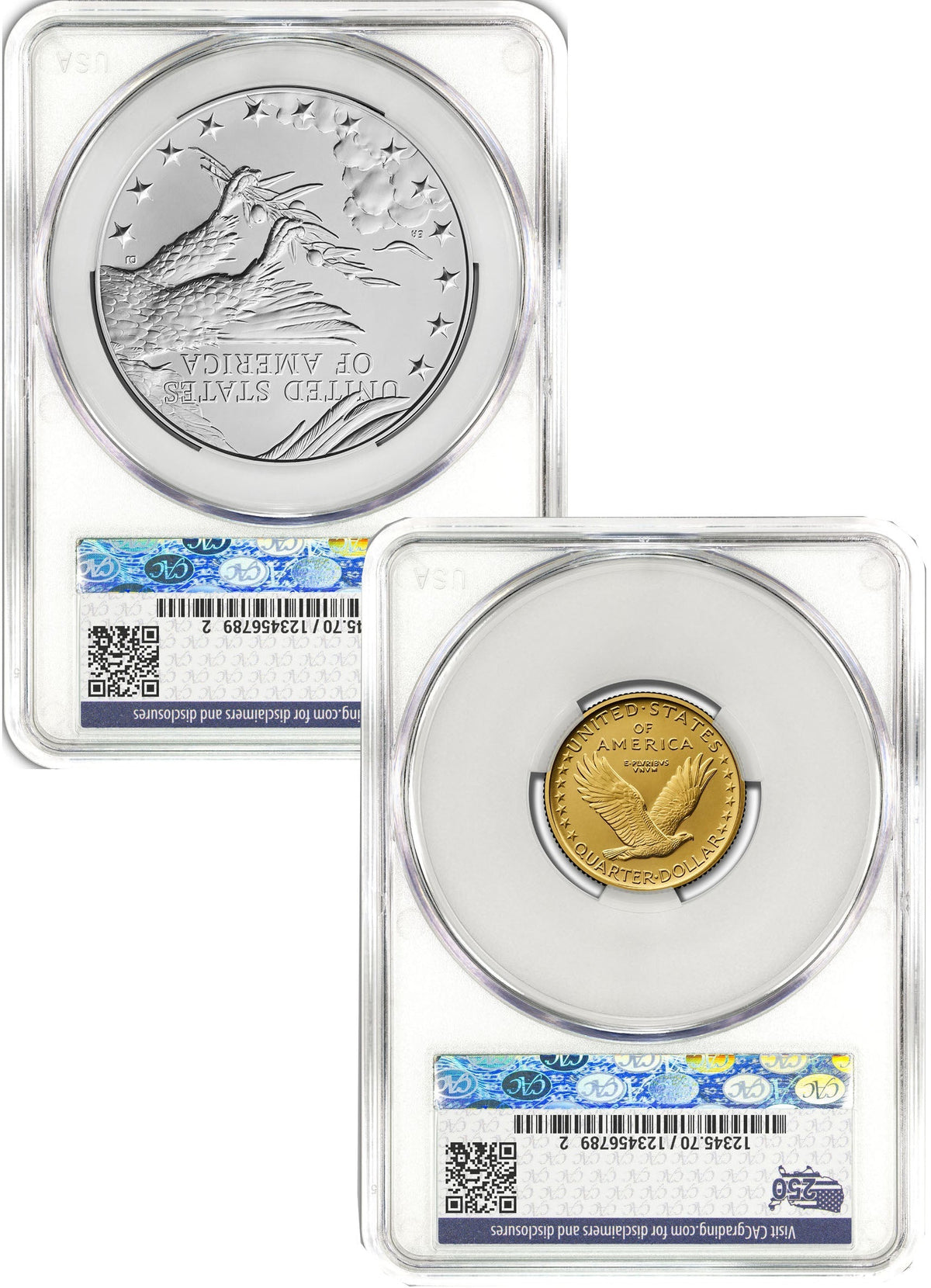 2026 Best of the Mint 1916 Gold Standing Liberty Quarter & Silver Medal Set FDD CAC SP70/MS70 Flag