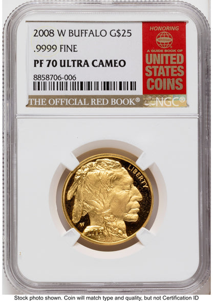 2008-W Proof Gold Buffalo 1/2 oz Red Book NGC PF70