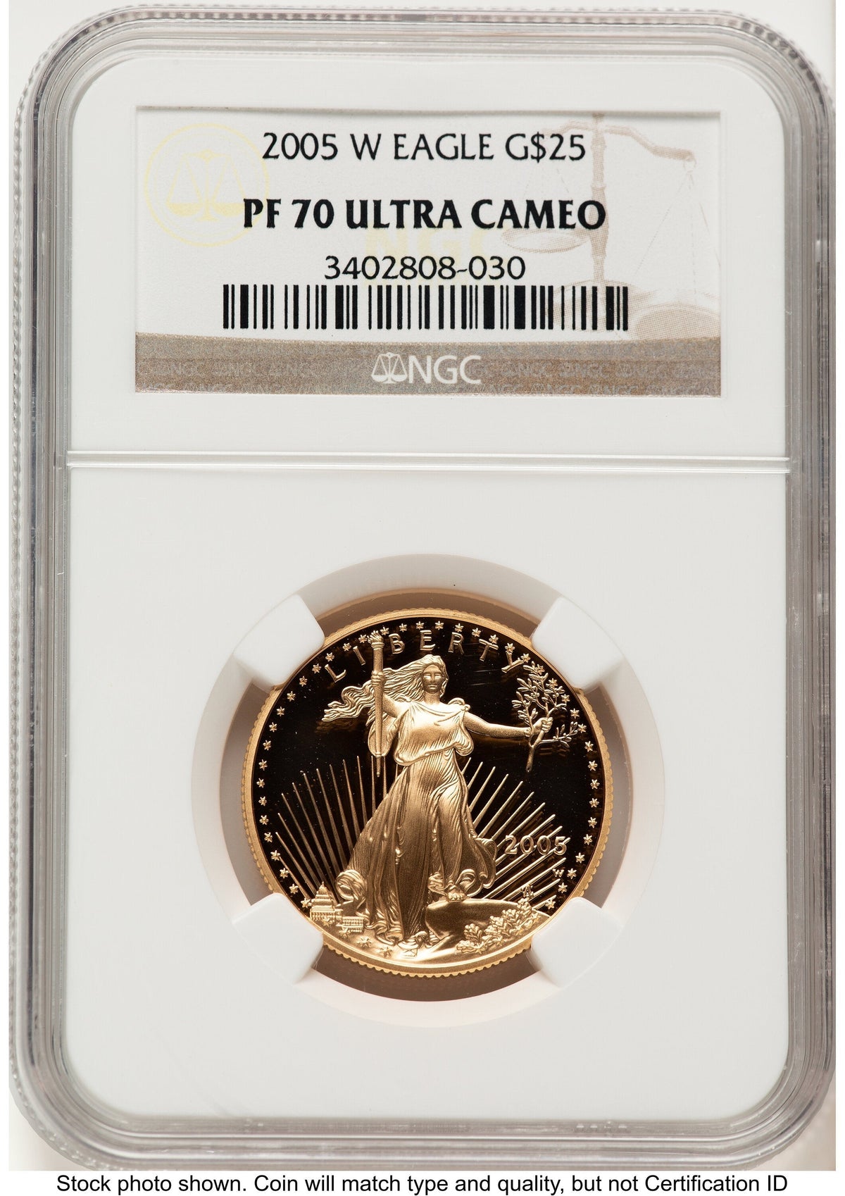 2005-W Proof Gold Eagle 1/2 oz Brown Label NGC PF70