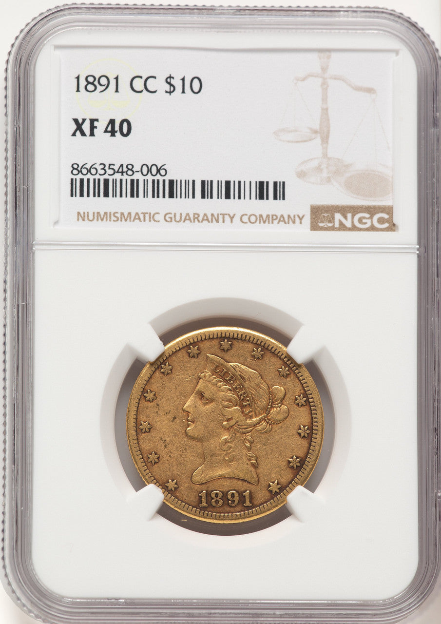 1891-CC $10 Liberty Eagle NGC XF40