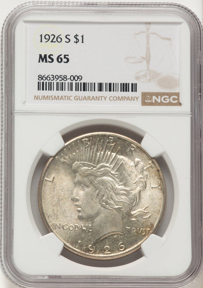 1926-S Peace Dollar NGC MS65