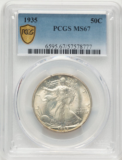 1935 50C Blue Gradient Walking Liberty Half Dollar PCGS MS67
