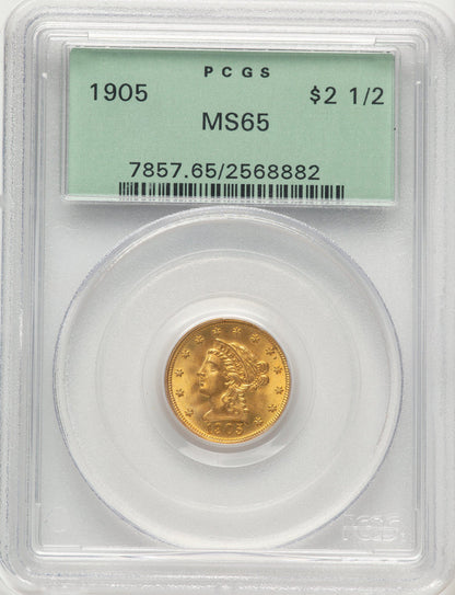 1905 $2.50 Liberty Quarter Eagle PCGS MS65