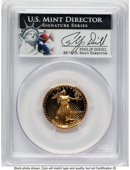 1991-P Proof Gold Eagle 1/4 oz Philip Diehl PCGS PR70