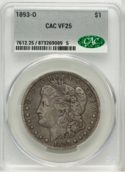 1893-O Morgan Dollar CACG VF25