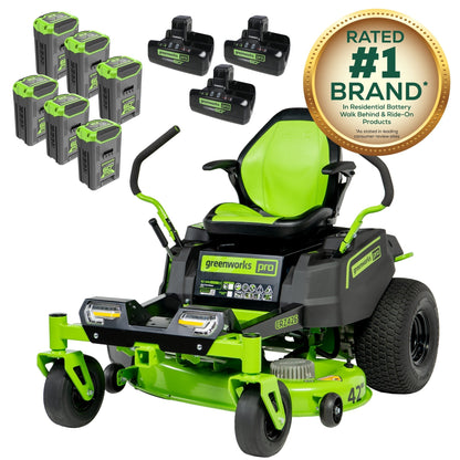 60V 42” Electric CrossoverZ Zero Turn Mower with (6) 8 Ah Batteries and (3) Dual Port Turbo Chargers, CRZ4261