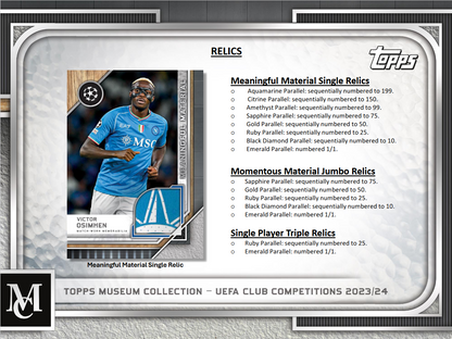 2023-24 Topps UEFA Club Competitions Museum Collection Soccer Hobby 12 Box Case
