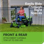 60V 30" CrossoverT Riding Lawn Tractor with (4) 8.0 Ah Batteries and 600-Watt Charger, CRT3062 - Image 11