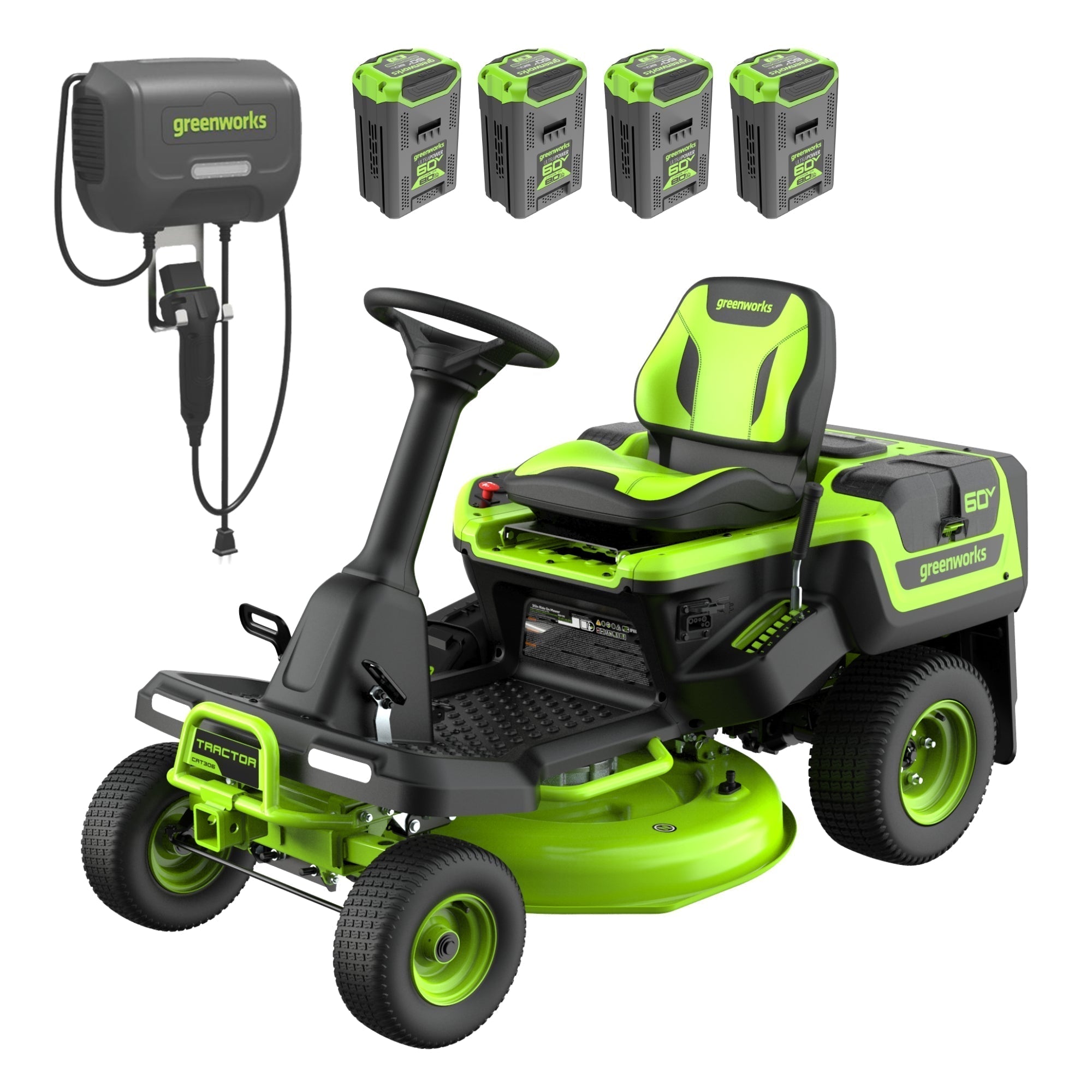 ATFAmazon-Kit-1-1 60V 30" CrossoverT Riding Lawn Tractor with (4) 8.0 Ah Batteries and 600-Watt Charger, CRT3062 - Image 1