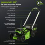 60V 21" Cordless Battery Self-Propelled Lawn Mower w/ Two (2) 4.0Ah Batteries & Dual Port Charger, LM2116S - Image 3