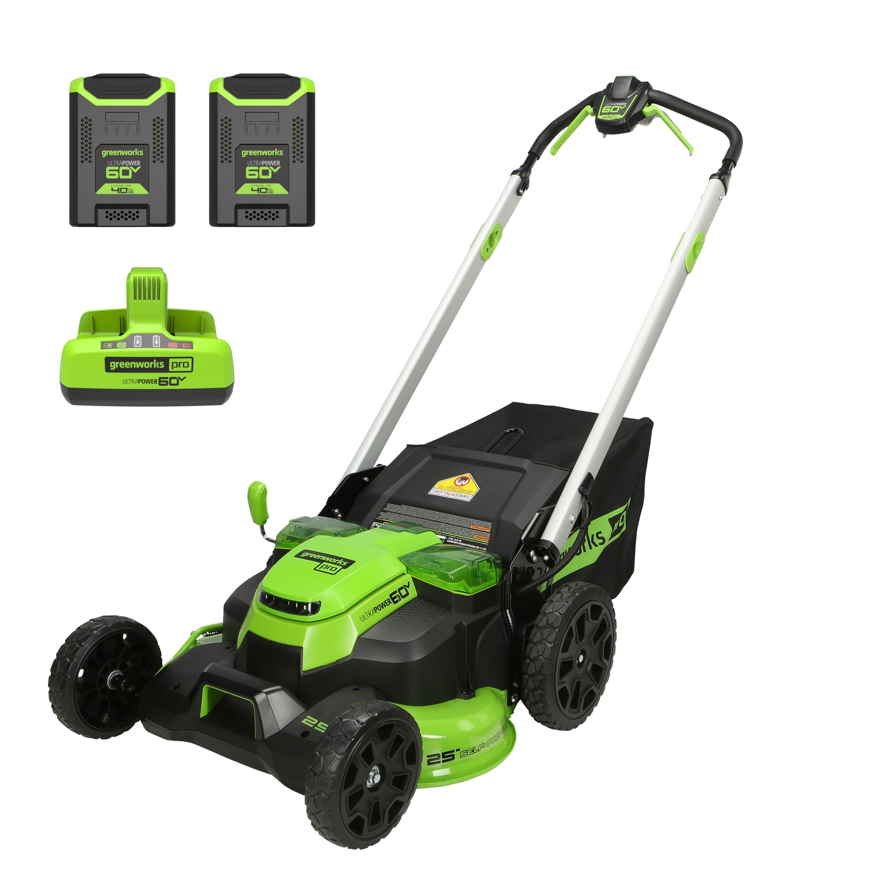 ATFGWTKit-1_1e41dc57-05b9-41fa-ae5a-d2829a6587f6 60V 25" Cordless Battery Dual Blade Self-Propelled Lawn Mower w/ Two (2) 4.0Ah Batteries & Dual-Port Charger, LM2516S - Image 1
