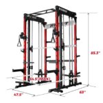 M1 PRO Multi-Functional Smith Machine with Cable Crossover System and Squat Rack for Home Gym - Image 4