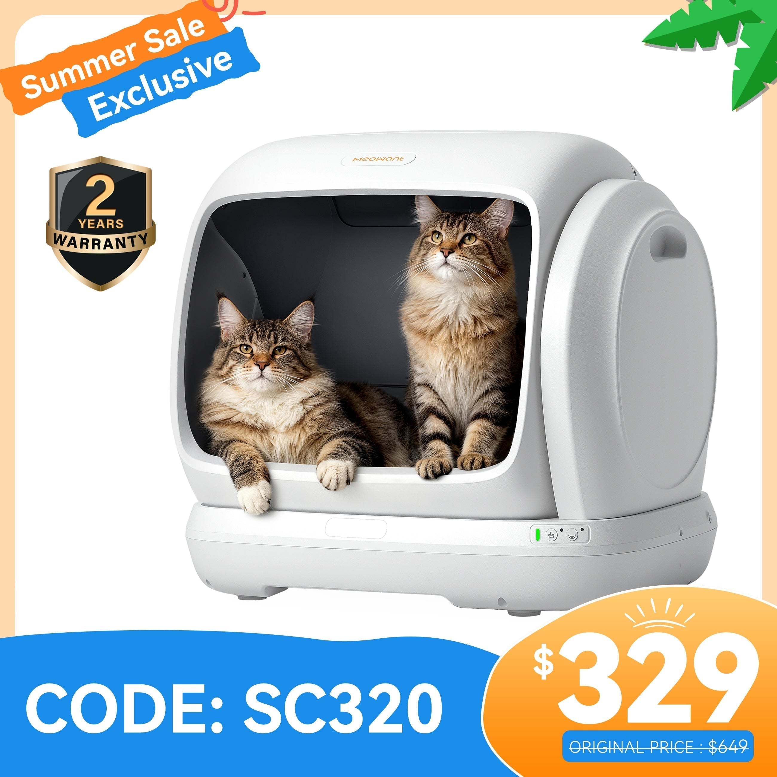 lQDPJxWB7cGXnSPNCijNCiiwx2W4-p7noVoKIZQ2CWNeAQ_2600_2600 Self-Cleaning Cat Litter Box - Image 1
