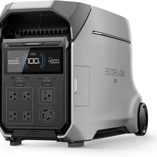 EcoFlow DELTA Pro 3 Portable Power Station with 4000W Output, 120/240V Split-Phase, LFP Battery, and X-Stream Fast Charging