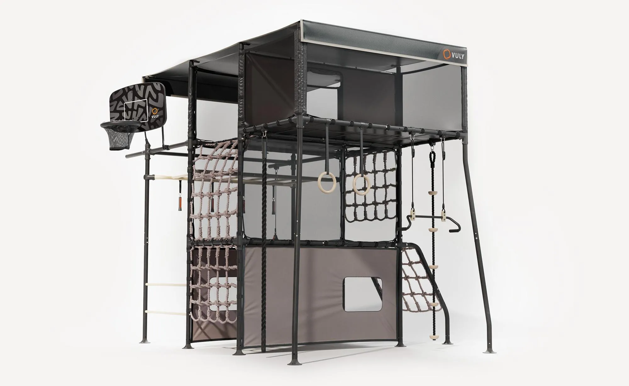 p53-i0.webp Vuly Quest 2.1 Treehouse Monkey Bar Playset with Multi-Level Rope Net and Hideout Spaces - Image 1