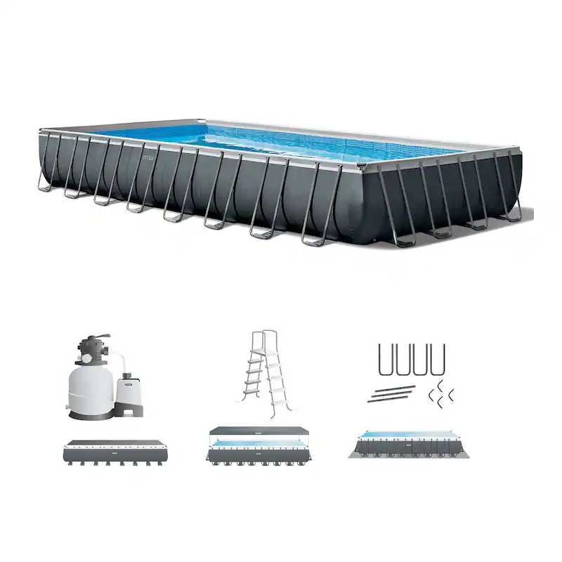 p62-i0.webp Intex 32′ x 16′ x 52″ Rectangular Ultra XTR Frame Above Ground Swimming Pool Set – 32 ft x 16 ft x 52 in - Image 1