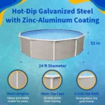 Blue wave 24′ x 52″ Round Belize Above Ground Swimming Pool - Image 3