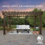 14×12 Ashford Traditional Steel Pergola With Sail Shade Soft Canopy - Image 8