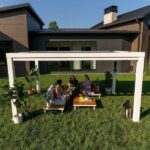 14×10 Windham Modern Steel Pergola With Sail Shade Soft Canopy - Image 10