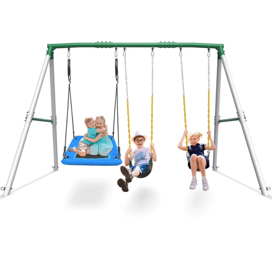 welt-product-69-image-1.png 660lbs Heavy Duty Swing Set With 1 Platform Swing, 2 Belt Swings - Image 1