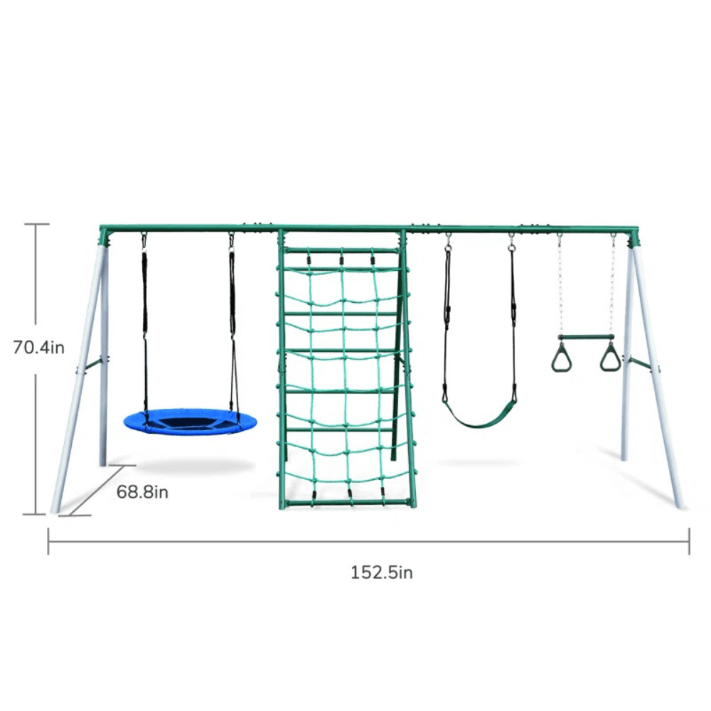 welt-product-78-image-1.png Swing Sets with Saucer Swing,Belt Swing,Trapeze Bar,Climbing Rope,Climbing Ladder - Image 1