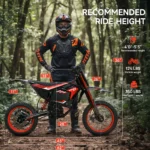 X1 Spark Electric Dirt Bike, 4500W Peak up to 60 Miles, 50MPH, 60V 28.8Ah Battery E-Bike, 14″/12″ Fat Tire Electric Motorcycle for Mountain off-Road Adults, E-Mountain Bike, Comply with UL2849 by SGS - Image 9